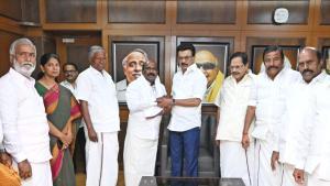 Ex-AIADMK MLA Chinnasamy quits party, joins DMK in Stalin's presence
